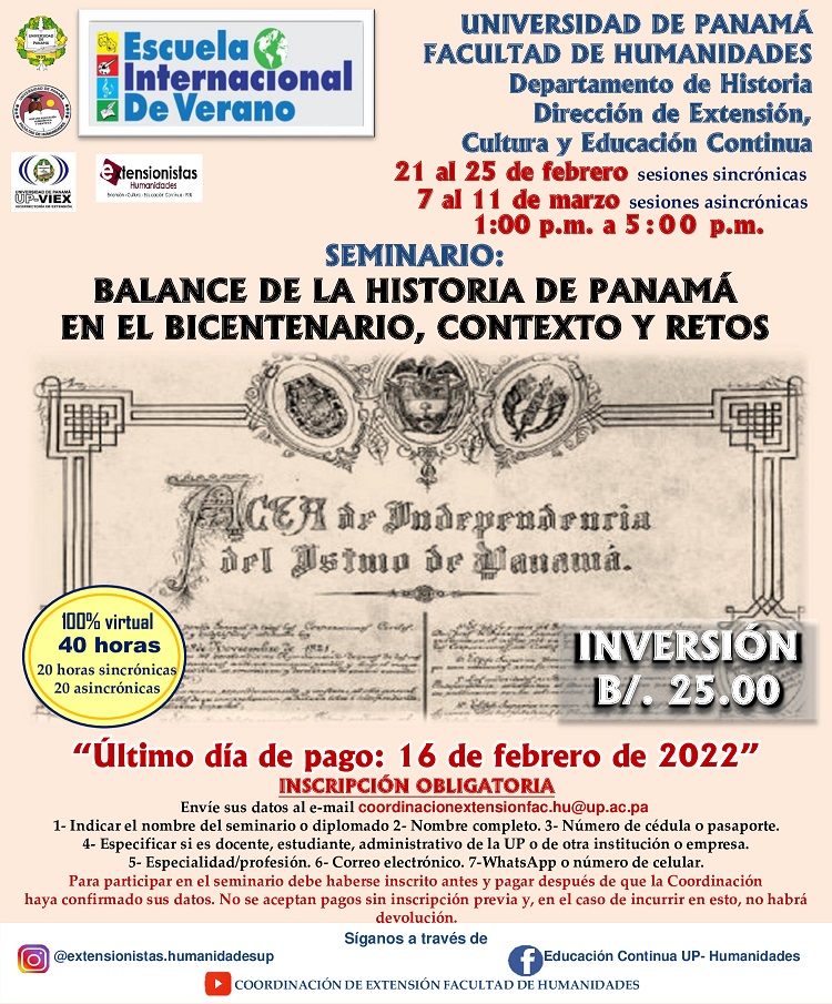 Seminario: Balance de la Historia de Panamá en el bicentenario