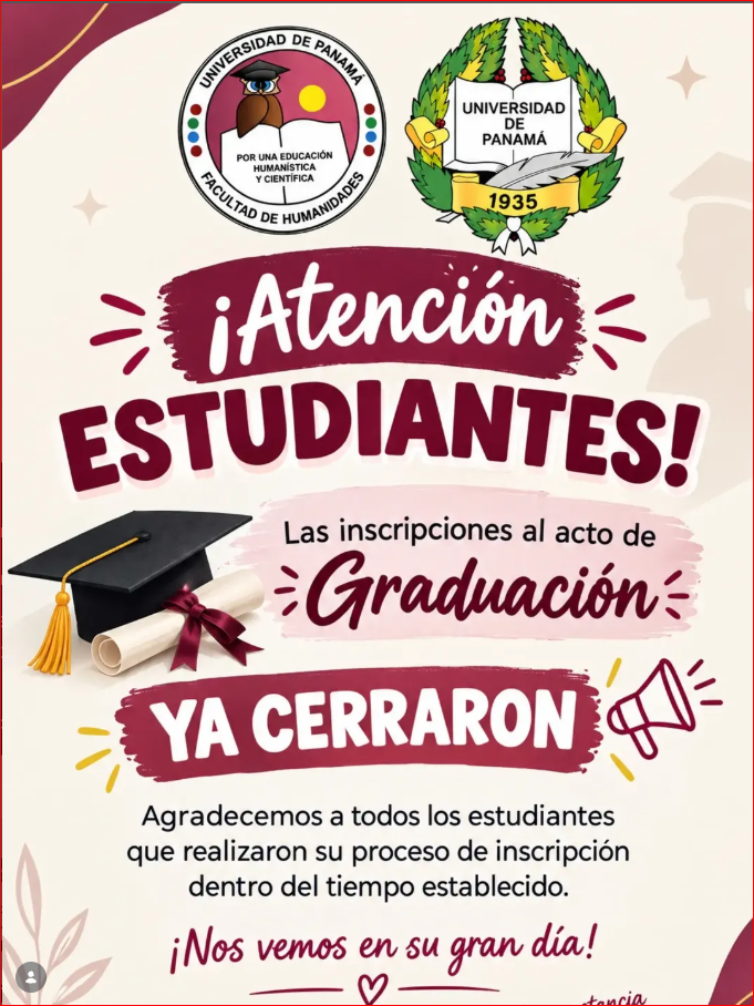 CIERRE DE INSCRIPCIÒN PARA GRADUACIÓN 2026