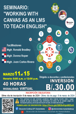 SEMINARIO: WORKING WITH CANVAS AS AN LMS TO TEACH ENGLISH