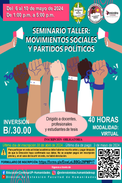  SEMINARIO TALLER: MOVIMIENTOS SOCIALES Y PARTIDOS POLÍTICOS