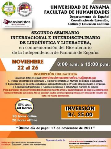 SEGUNDO SEMINARIO INTERNACIONAL E INTERDISC. DE LINGUISTICA Y LITERATURA